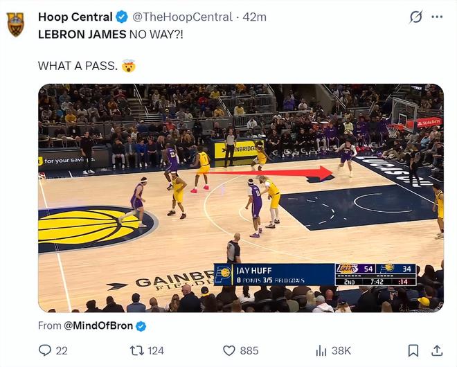 勒布朗-詹姆斯41岁爆发！湖人逆转步行者