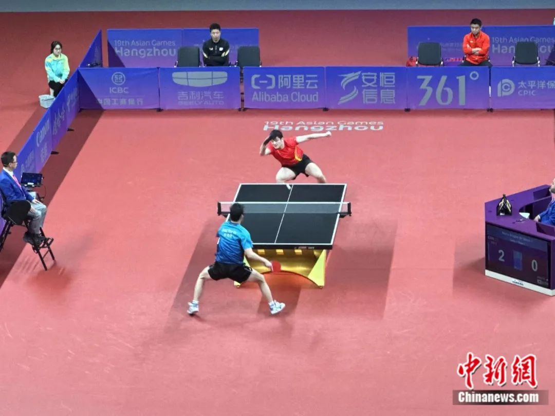 王楚钦力克樊振东摘金 国乒亚运乒乓球赛收官揽